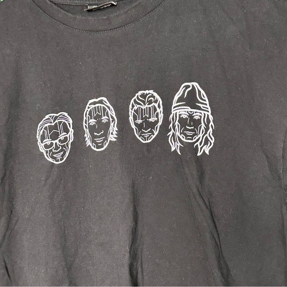 Dolly Noire Deejay Time Cropped Black Graphic Tee Sz Large - Picture 3 of 6
